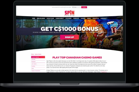 Spin Palace Casino Desktop