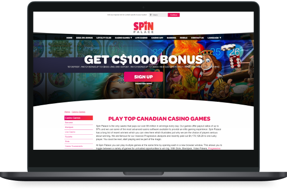 Spin Palace Casino Desktop